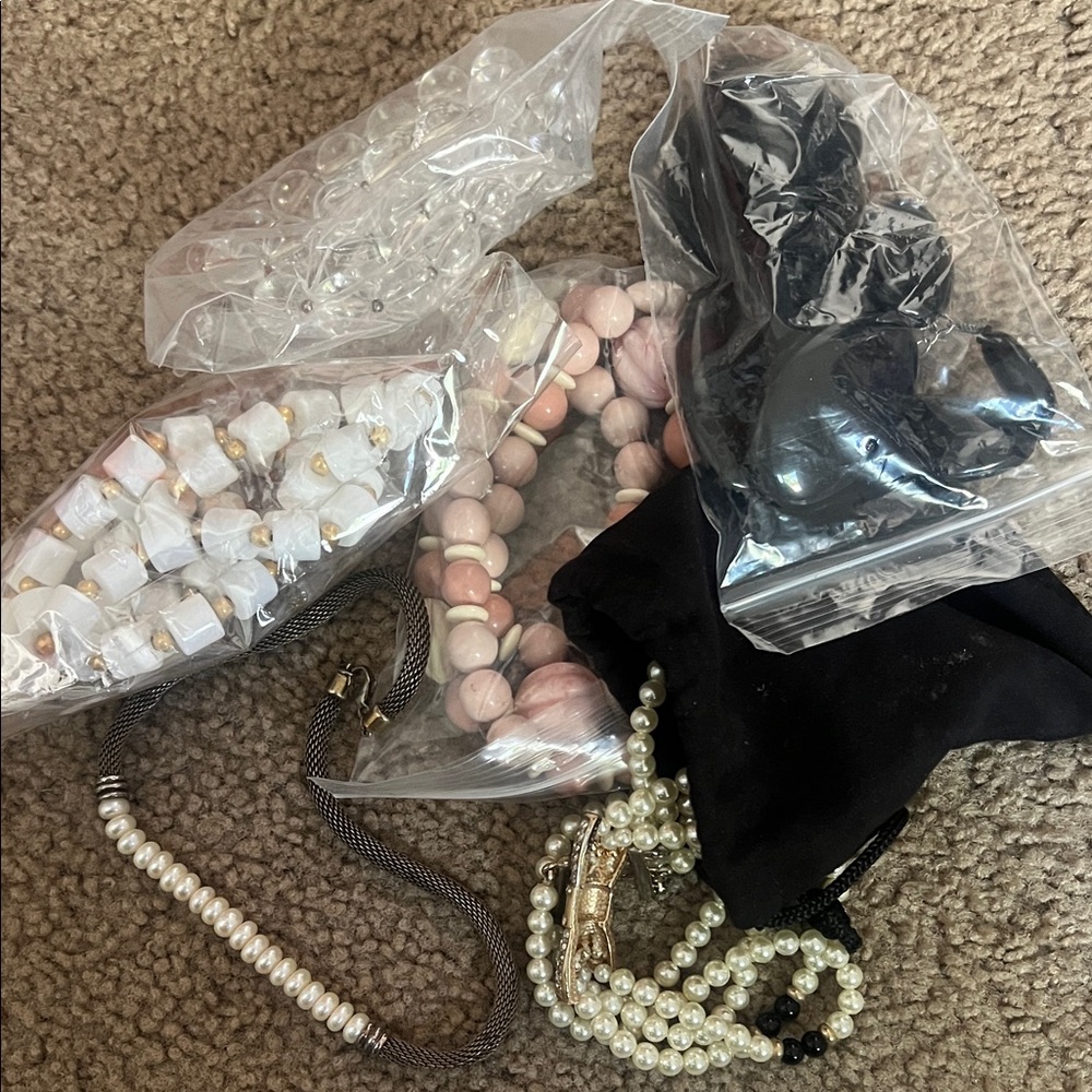 Assorted Jewelry necklaces with Pearls and Beads